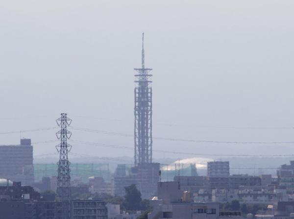 「スカイタワー西東京」とも呼ばれる電波塔（田無タワー）。荻窪タウンセブンの屋上からも見える