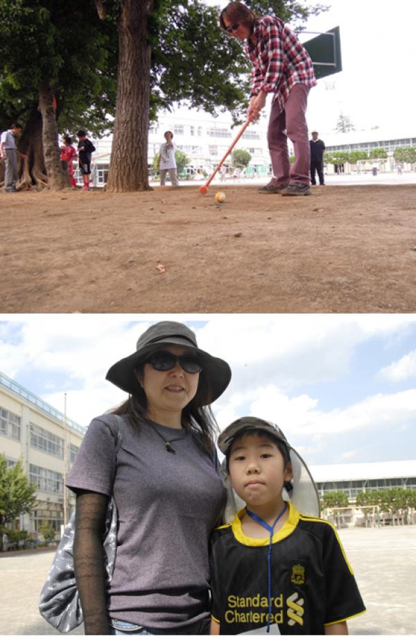 上：参加していた保護者 　下：杉十小学校の参加親子