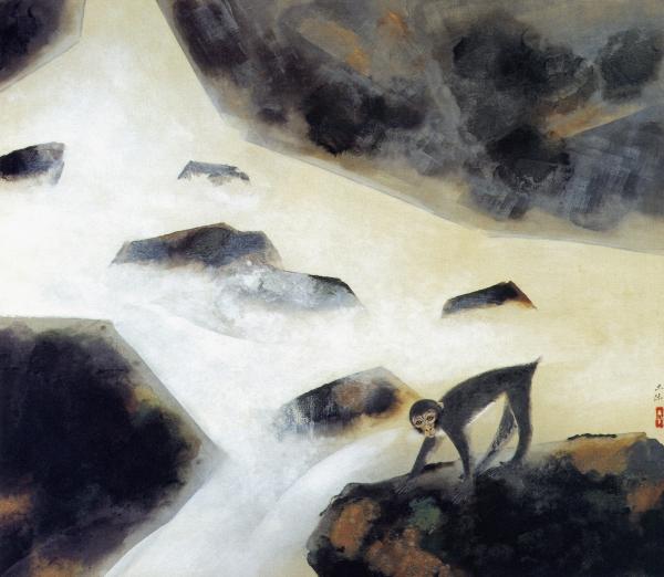 再興第20回院展作品「孤猿」　1933（昭和８）年 44歳　(松岡美術館所蔵)
