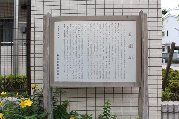 薬罐坂の由来が書かれた説明板