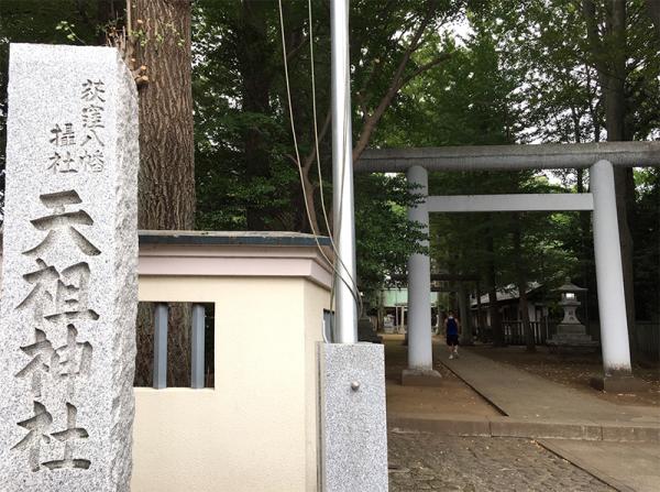 南荻窪天祖神社。かつてあった馬場は、周りに桜の木が植えられて”桜の馬場”と呼ばれていた