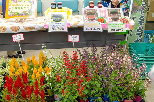 2022（令和４）年６月開催の区共催事業「すぎなみ産業マルシェ」でジャムや生花を販売