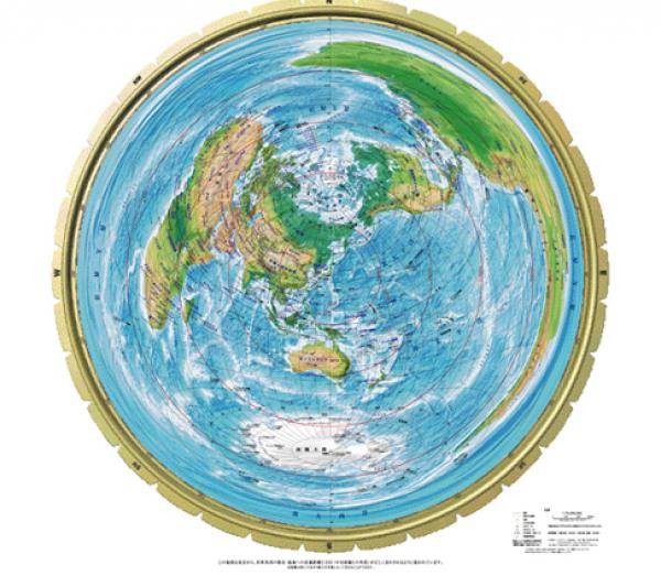 東京を中心とした正距方位図法世界図（写真提供：東京カートグラフィック株式会社）