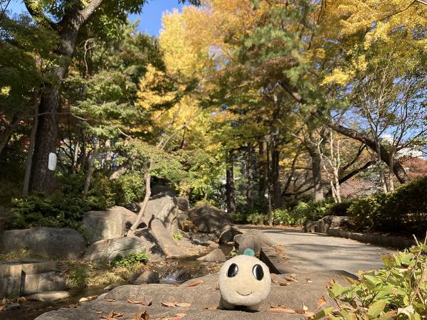 小川の流れが楽しめる遊歩道