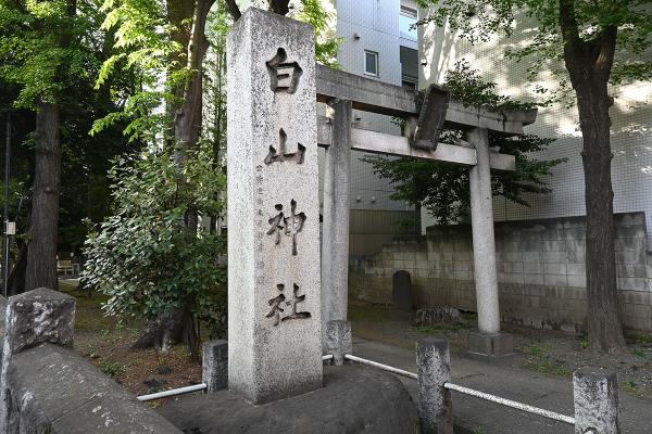 内閣総理大臣を３度務めた近衞文麿が揮毫した白山神社の石柱