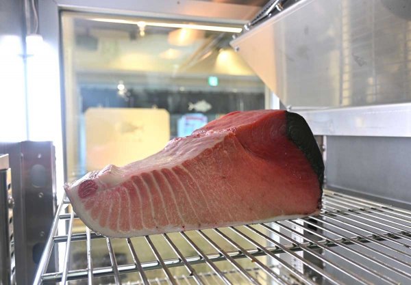 脂がのった「みえまぐろ」の腹身